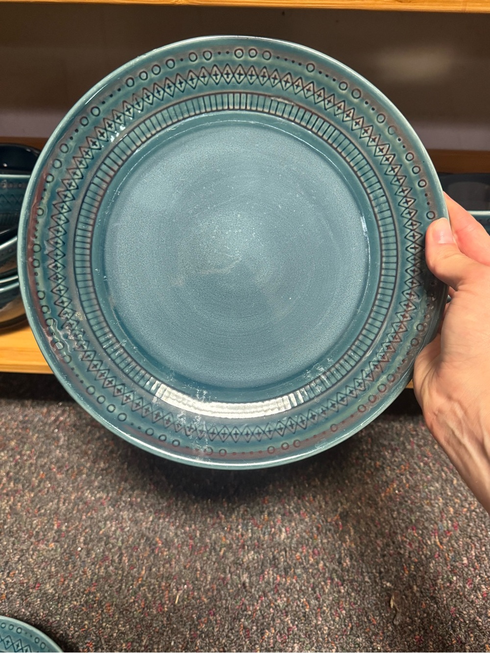 4 10 1/2" Dinner Plates Threshold Kingsland Blue Target Retired Pattern